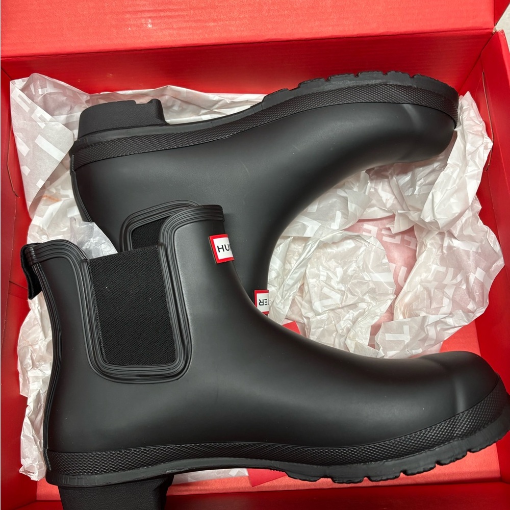 Hunter Black Ankle Boots - Picture 7 of 10